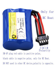 Batería recargable Li-ion 7.4V 1100mAh Blomiky SM-4P para barco RC 2