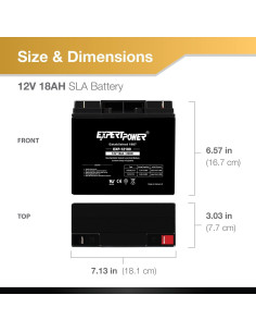 Batería de Plomo Ácido ExpertPower EXP12180 12V 18Ah 2