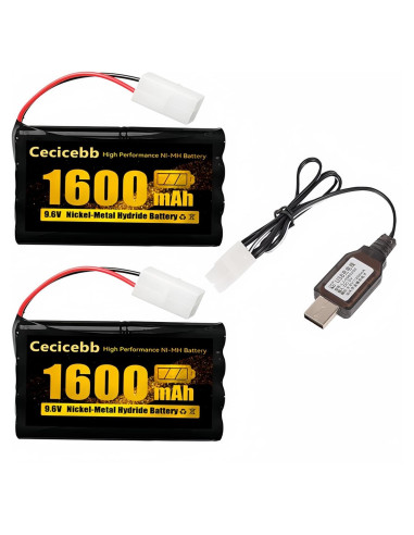 Batería Recargable Ni-MH 9.6V 1600mAh Cecicebb para RC