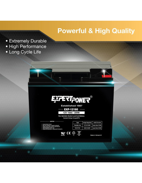 Batería de Plomo Ácido ExpertPower EXP12180 12V 18Ah