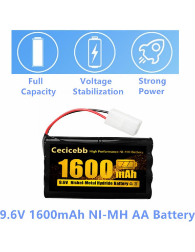 Batería Recargable Ni-MH 9.6V 1600mAh Cecicebb para RC