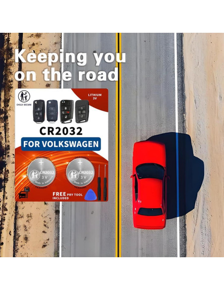 Batería de Llave Volkswagen CR2032 - 2 Piezas Compatible