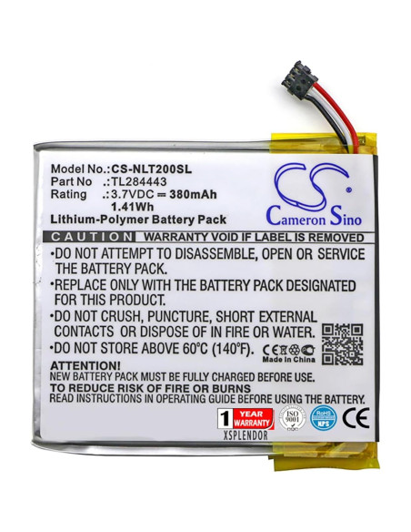 Batería de Reemplazo XSPLENDOR para Termostato Nest 2da y 3ra Gen 380mAh