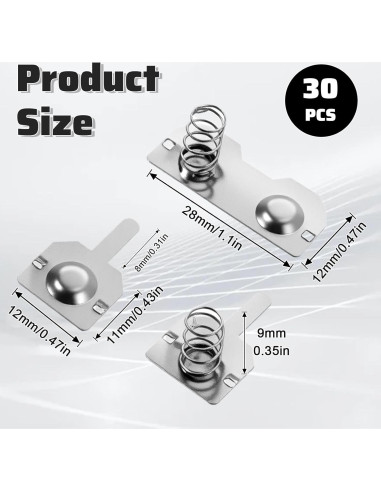 10 Pares Resortes de Batería AA Alrhso 12x11mm 12x28mm