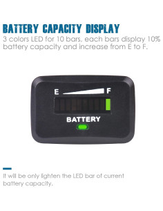 Medidor de Capacidad de Batería LED Runleader RL-BI018 12V-24V 2