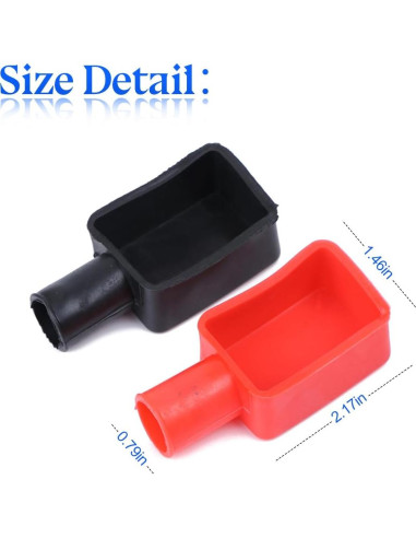 Cubierta de Terminal de Batería de Coche Zipelo 2PCS Rojo/Negro