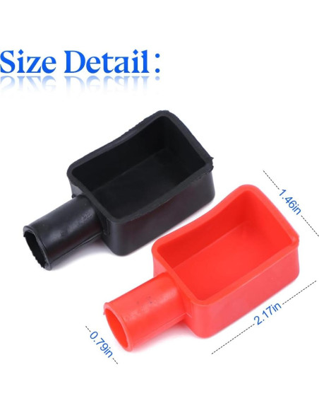 Cubierta de Terminal de Batería de Coche Zipelo 2PCS Rojo/Negro