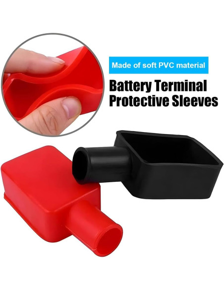 Cubierta de Terminal de Batería de Coche Zipelo 2PCS Rojo/Negro