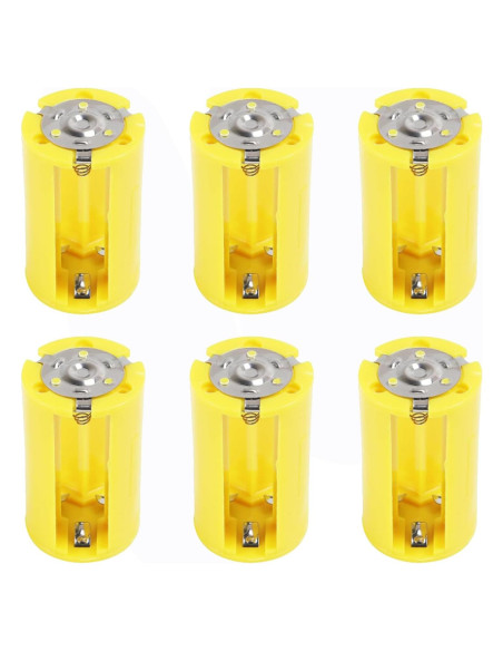 Adaptadores de Batería AA a D AEDIKO 6 Pcs 1.5V Amarillo
