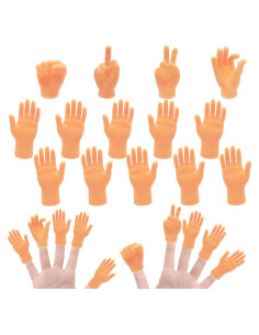 14 Mini Manos de Dedo de Goma Woozettn - Títeres Divertidos