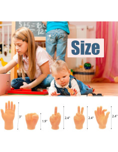 14 Mini Manos de Dedo de Goma Woozettn - Títeres Divertidos 2