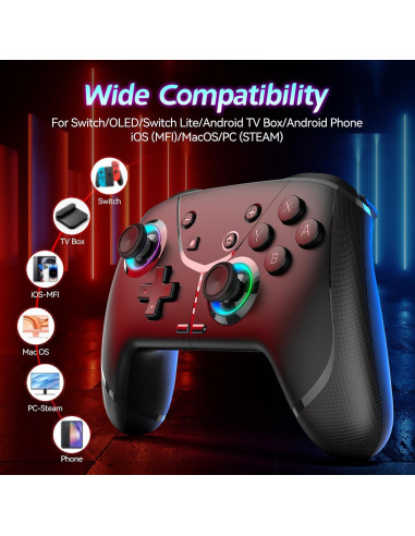 Controlador Pro Inalámbrico Ligame para Nintendo Switch 2/Lite/OLED