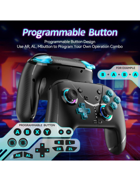 Controlador Pro Inalámbrico Ligame para Nintendo Switch 2/Lite/OLED