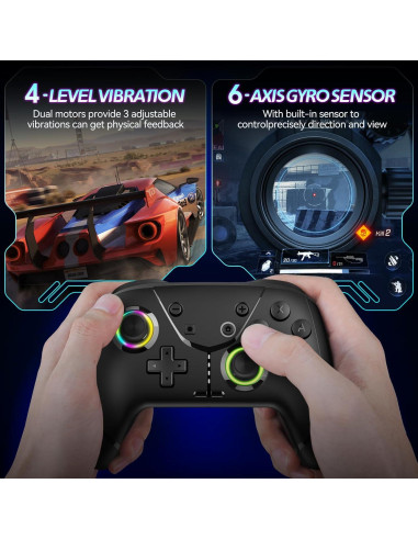 Controlador Pro Inalámbrico Ligame para Nintendo Switch 2/Lite/OLED