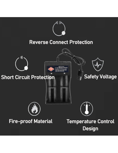 Cargador de Batería Inteligente USB 2 Bahías Swanlake 3.7V