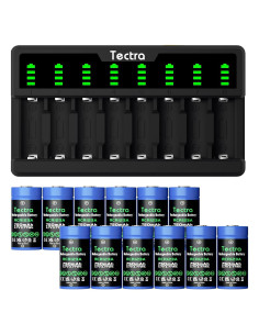 Baterías Recargables Tectra 123A 3.7V 750mAh Paquete de 12