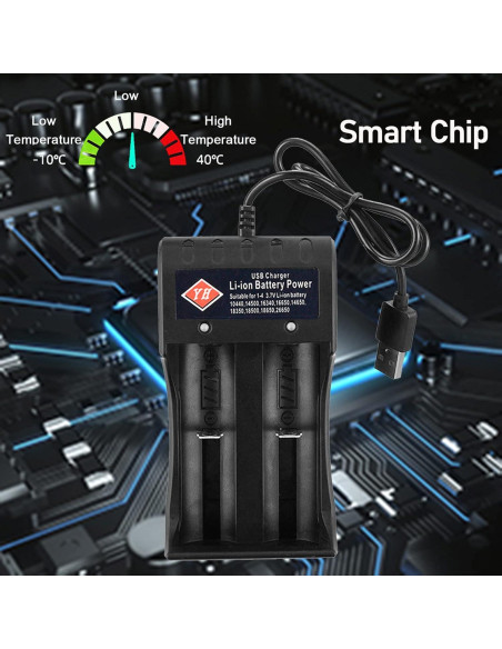 Cargador de Batería Inteligente USB 2 Bahías Swanlake 3.7V