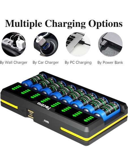 Baterías Recargables Tectra 123A 3.7V 750mAh Paquete de 12