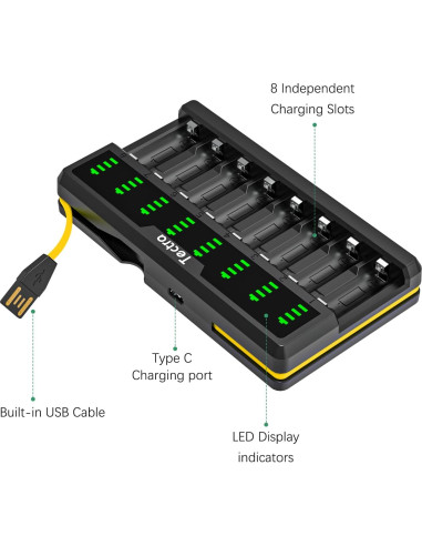 Baterías Recargables Tectra 123A 3.7V 750mAh Paquete de 12