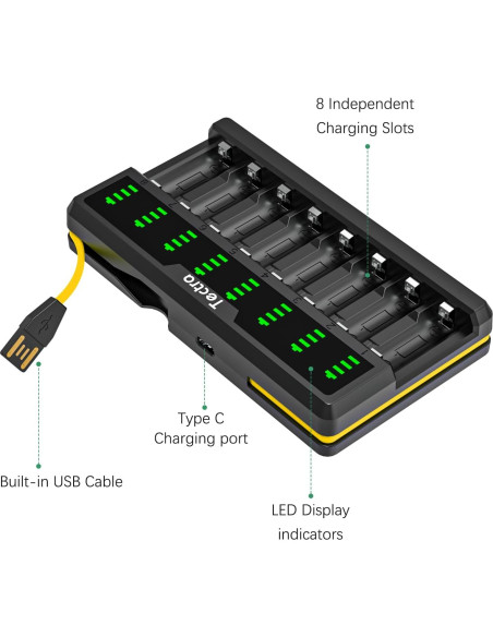 Baterías Recargables Tectra 123A 3.7V 750mAh Paquete de 12