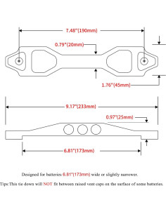 Soporte de Batería Aronova N-AL1420-10-RD-HD Rojo 10" 2
