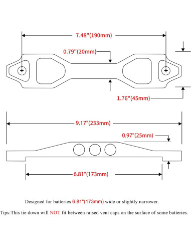 Soporte de Batería Aronova N-AL1420-10-RD-HD Rojo 10"