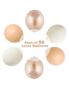Globos Beige 30 cm FEYG 50PCS para Decoraciones de Fiesta 2