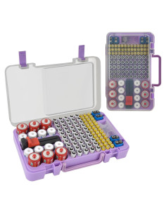 Caja organizadora de baterías Xuerdon con probador - 120+ piezas