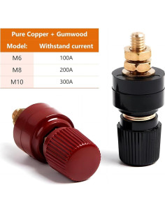 Terminales de Batería de Cobre Puro WWZMDiB M6 (6.35 mm) 2 Pcs 2