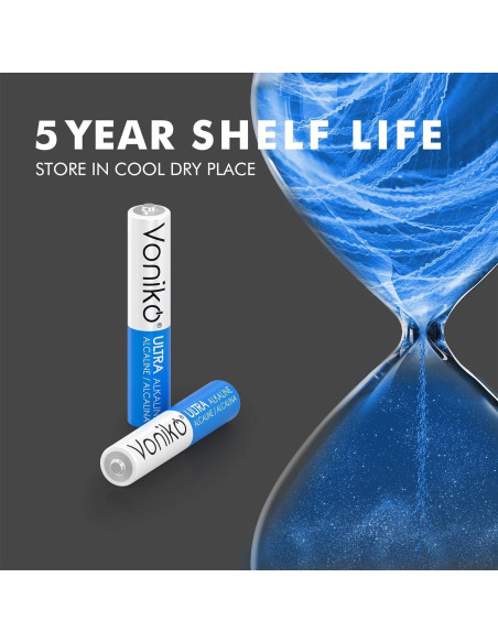Baterías Alcalinas AAAA Voniko - Paquete de 8 Ultra Duraderas