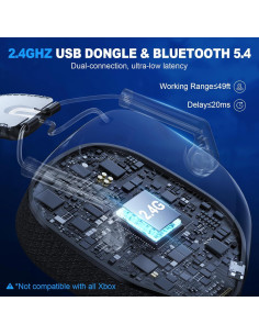 Auriculares Gaming Inalámbricos HW20 con Micrófono y RGB 2