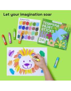 ARTISTRO Pintura Tempera Lavable 24 Barras para Niños 2