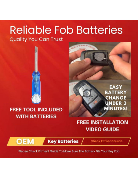 Batería de Llavero CR2450 Key Battery Outlet para Ford
