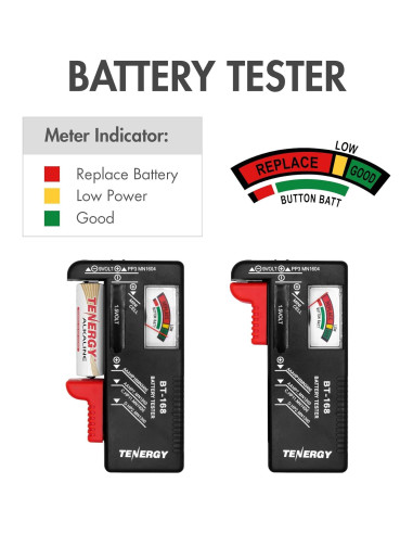 Organizador de Baterías Tenergy con Probador, Almacena 120 Baterías