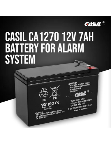 Batería de Alarma Casil CA1270 12V 7AH Recargable