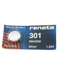 Batería de Reloj Renata 301 SR43SW 1.55V Óxido de Plata