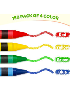 150 Crayones Ellinjan 4 Colores Mini para Niños 2