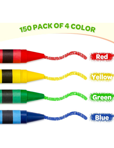 150 Crayones Ellinjan 4 Colores Mini para Niños