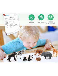 Figuras de Animales Safari Miniatura Volnau 12 Piezas Ecológicas 2