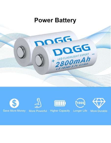 Batería recargable 16340 PAOWANG 2800mAh 4 unidades 3.7V