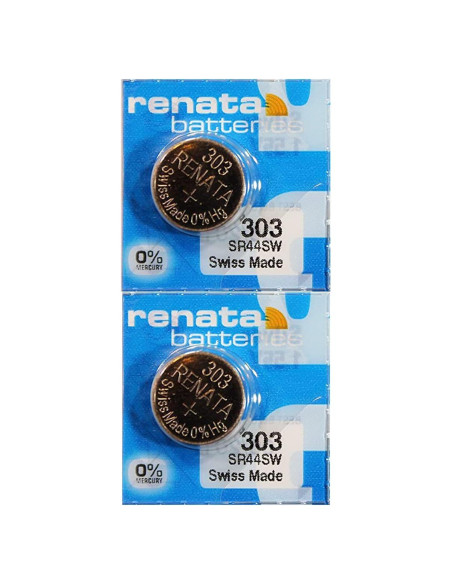 Baterías de Óxido de Plata Renata 303 SR44SW - 1.55V (2 Unidades)