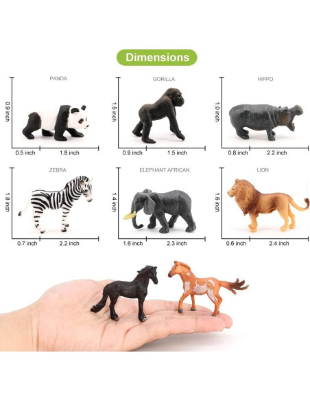 Figuras de Animales Safari Miniatura Volnau 12 Piezas Ecológicas