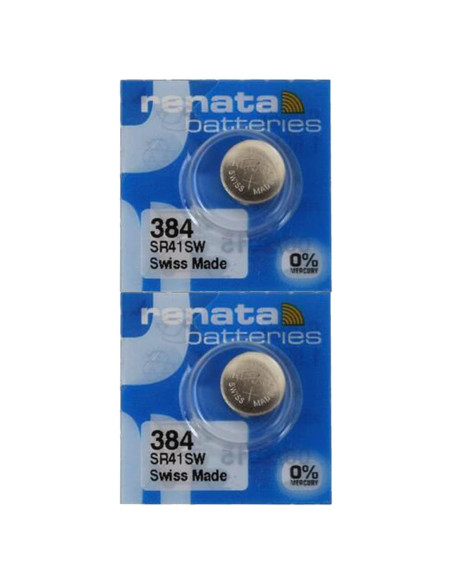 Baterías de Óxido de Plata Renata 384 SR41SW - 1.55V (2 Unidades)