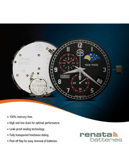 Baterías de Óxido de Plata Renata 384 SR41SW - 1.55V (2 Unidades)