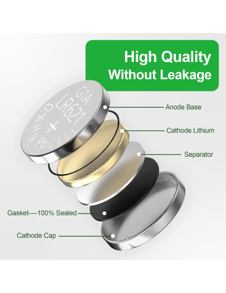 Baterías de Reloj DURNERGY AG1 SR621SW 100 Pcs Alcalinas