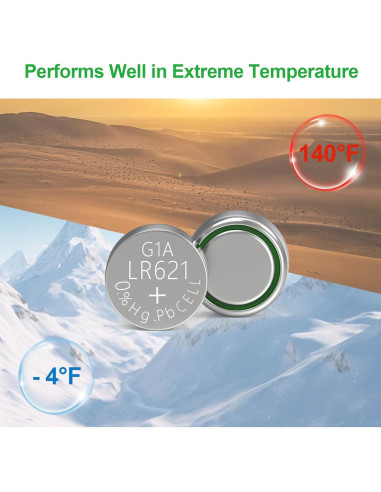 Baterías de Reloj DURNERGY AG1 SR621SW 100 Pcs Alcalinas