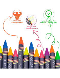 Crayones Neón Color Swell a Granel - 36 Cajas de 8 Crayones 2