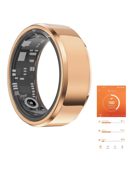 Anillo Inteligente GenXenon H-01 Oro Rosa - Monitoreo Salud 5ATM