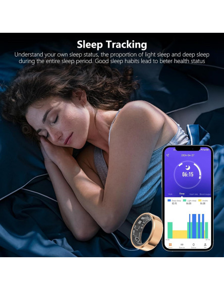 Anillo Inteligente GenXenon H-01 Oro Rosa - Monitoreo Salud 5ATM