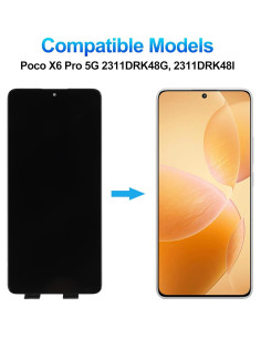 Pantalla AMOLED 6.67" para Xiao-mi Poco X6 Pro 5G LCD 2